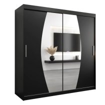 Eden Mirrored Wardrobe 2 Sliding Doors 200cm In Black