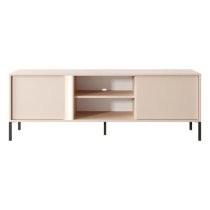 Davis Wooden TV Stand 2 Doors In Beige With LED