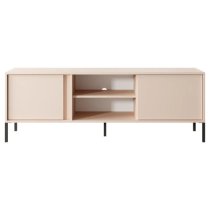 Davis Wooden TV Stand 2 Doors In Beige With LED