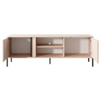 Davis Wooden TV Stand 2 Doors In Beige With LED