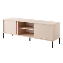 Davis Wooden TV Stand 2 Doors In Beige With LED