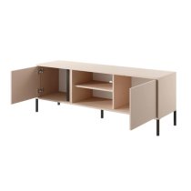 Davis Wooden TV Stand 2 Doors In Beige With LED