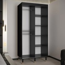 Adel Wooden Wardrobe With 2 Sliding Doors 100cm In Black