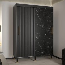 Adel Wooden Wardrobe With 2 Sliding Doors 150cm In Black