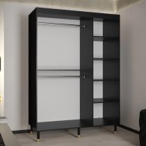 Adel Wooden Wardrobe With 2 Sliding Doors 150cm In Black