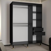 Adel Wooden Wardrobe With 2 Sliding Doors 150cm In Black