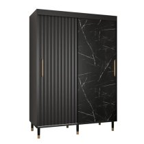 Adel Wooden Wardrobe With 2 Sliding Doors 150cm In Black