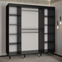 Adel Wooden Wardrobe With 2 Sliding Doors 200cm In Black