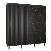 Adel Wooden Wardrobe With 2 Sliding Doors 200cm In Black