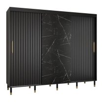 Adel Wooden Wardrobe With 3 Sliding Doors 250cm In Black