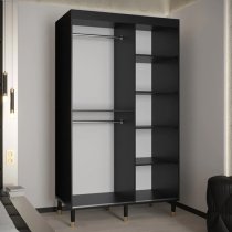 Adel I Wooden Wardrobe With 2 Sliding Doors 120cm In Black