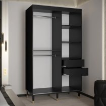 Adel I Wooden Wardrobe With 2 Sliding Doors 120cm In Black