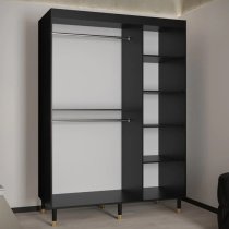 Adel I Wooden Wardrobe With 2 Sliding Doors 150cm In Black