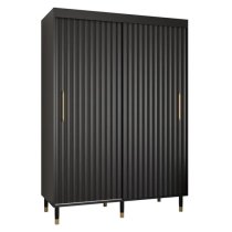 Adel I Wooden Wardrobe With 2 Sliding Doors 150cm In Black