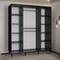 Adel I Wooden Wardrobe With 2 Sliding Doors 180cm In Black