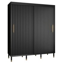 Adel I Wooden Wardrobe With 2 Sliding Doors 180cm In Black