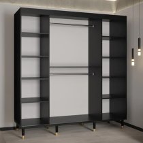 Adel I Wooden Wardrobe With 2 Sliding Doors 200cm In Black