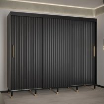 Adel I Wooden Wardrobe With 3 Sliding Doors 250cm In Black