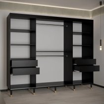 Adel I Wooden Wardrobe With 3 Sliding Doors 250cm In Black