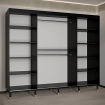 Adel I Wooden Wardrobe With 3 Sliding Doors 250cm In Black