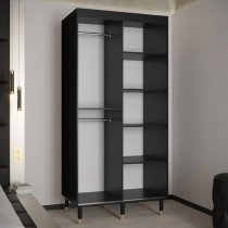 Adel II Mirrored Wardrobe With 2 Sliding Doors 100cm In Black