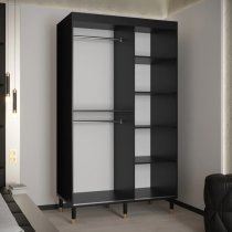 Adel II Mirrored Wardrobe With 2 Sliding Doors 120cm In Black