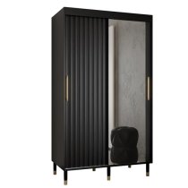 Adel II Mirrored Wardrobe With 2 Sliding Doors 120cm In Black