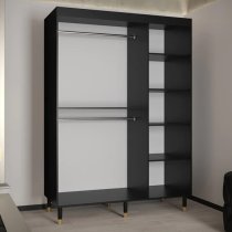 Adel II Mirrored Wardrobe With 2 Sliding Doors 150cm In Black