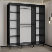 Adel II Mirrored Wardrobe With 2 Sliding Doors 180cm In Black