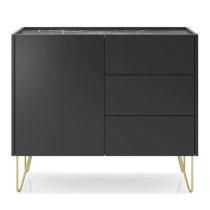 Helena Wooden Sideboard With 1 Door 3 Drawers In Black