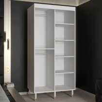 Metz Wooden Wardrobe With 2 Sliding Doors 100cm In White