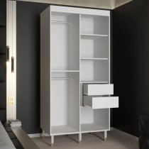 Metz Wooden Wardrobe With 2 Sliding Doors 100cm In White