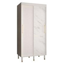 Metz Wooden Wardrobe With 2 Sliding Doors 100cm In White