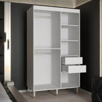 Metz Wooden Wardrobe With 2 Sliding Doors 120cm In White