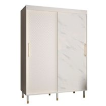 Metz Wooden Wardrobe With 2 Sliding Doors 150cm In White