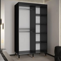 Metz I Wooden Wardrobe With 2 Sliding Doors 120cm In Black