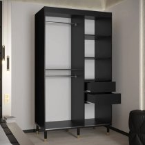 Metz I Wooden Wardrobe With 2 Sliding Doors 120cm In Black