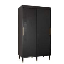 Metz I Wooden Wardrobe With 2 Sliding Doors 120cm In Black