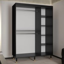 Metz I Wooden Wardrobe With 2 Sliding Doors 150cm In Black