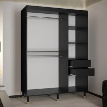 Metz I Wooden Wardrobe With 2 Sliding Doors 150cm In Black