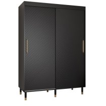 Metz I Wooden Wardrobe With 2 Sliding Doors 150cm In Black