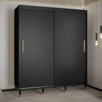 Metz I Wooden Wardrobe With 2 Sliding Doors 180cm In Black