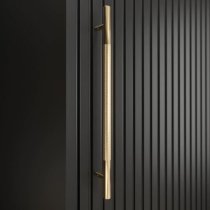 Metz I Wooden Wardrobe With 2 Sliding Doors 180cm In Black