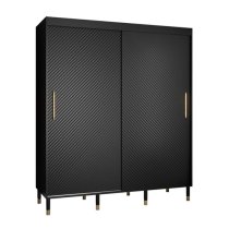 Metz I Wooden Wardrobe With 2 Sliding Doors 180cm In Black