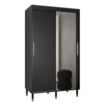 Metz II Mirrored Wardrobe With 2 Sliding Doors 120cm In Black