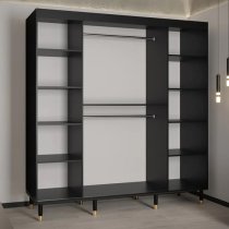 Metz II Mirrored Wardrobe With 2 Sliding Doors 200cm In Black