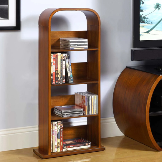 Curve Shelving Unit In Walnut Veneer