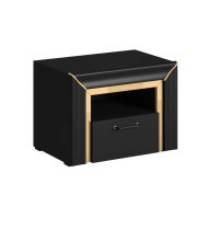 Allen Wooden Bedside Cabinet With 1 Drawer In Black