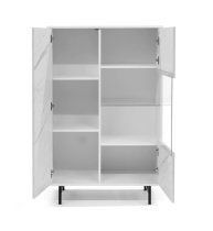 Venice Wooden Display Cabinet 2 Doors In White Marble Effect