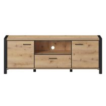 Aliso Wooden TV Stand With 2 Doors 1 Drawer In Taurus Oak